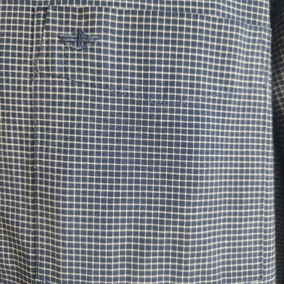 Dockers Men's Shirt Button Down Long Sleeve White/Blue Plaid Collared Size L - Picture 4 of 6